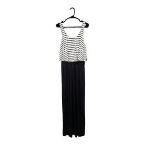 Bo Bel Women's Black White Sleeveless Tank Maxi Dress Stretch Comfort Ca…